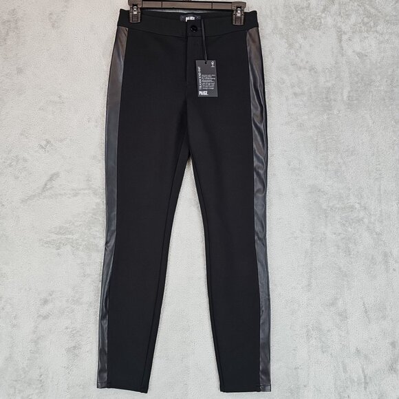 Paige Pants Womens Size 26 Black Transcend Knit Karlee Mid Rise Skinny Ankle - Picture 3 of 15